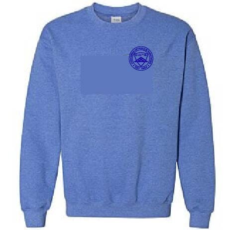 Blue Heather Crewneck with Logo 4 Imprint