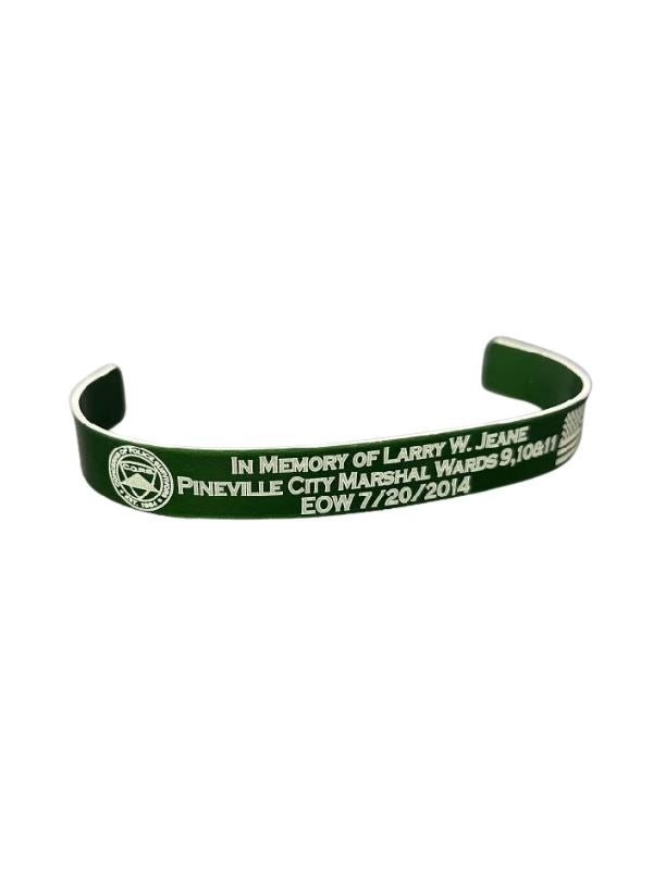Green Custom Engraved Memorial Bracelet Engrave