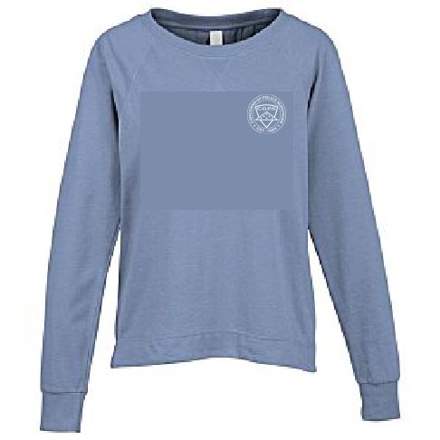 Ladies Blue Terry Cloth Crewneck 4 Imprint