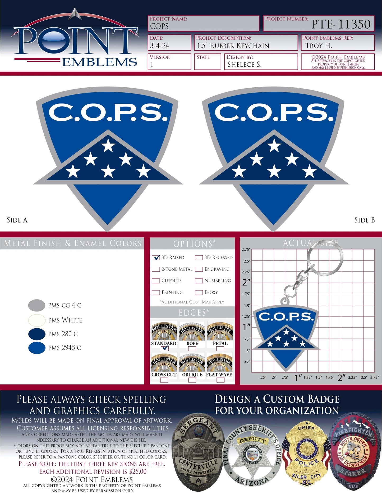 PVC Key Chain Point Emblems