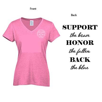 Support Honor Back SS Pink Tee 4 Imprint