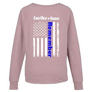 Ladies Pink Terry Cloth Crewneck 4 Imprint