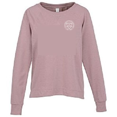 Ladies Pink Terry Cloth Crewneck 4 Imprint