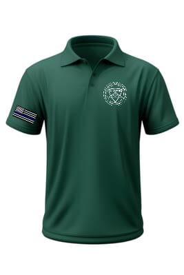 Dark Green Polo with TBL Flag Sleeve Medium Rare