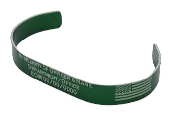Green Custom Engraved Memorial Bracelet Engrave 