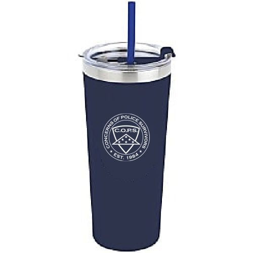 Navy Colma Tumbler with Straw 4 Imprint 