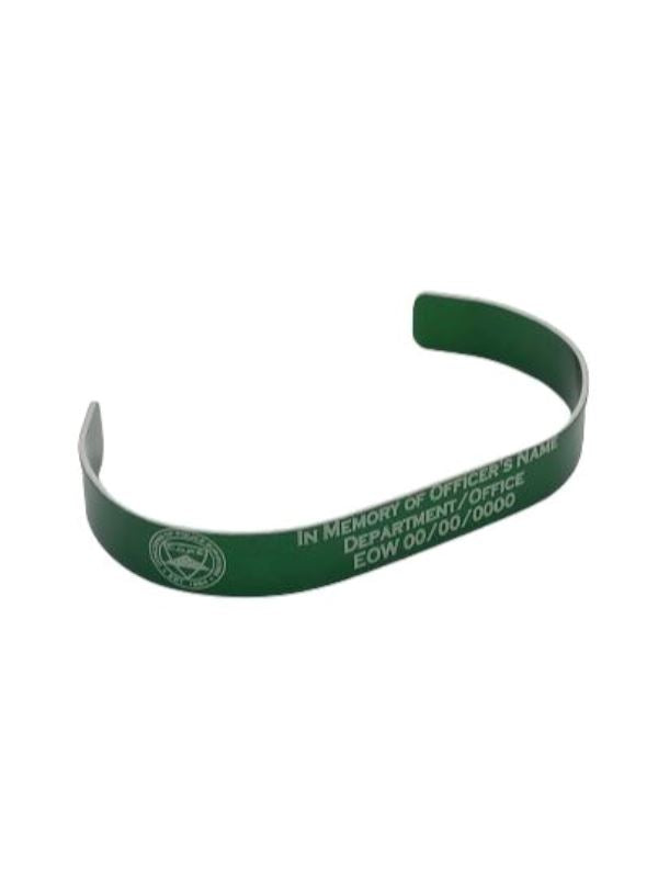 Green Custom Engraved Memorial Bracelet Engrave 