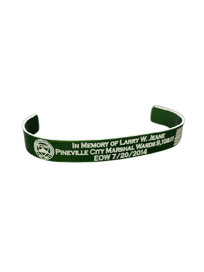 Green Custom Engraved Memorial Bracelet Engrave 