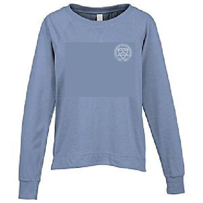 Ladies Blue Terry Cloth Crewneck 4 Imprint 