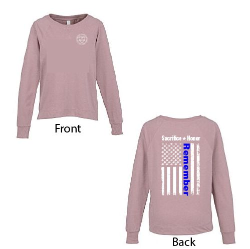 Ladies Pink Terry Cloth Crewneck 4 Imprint 