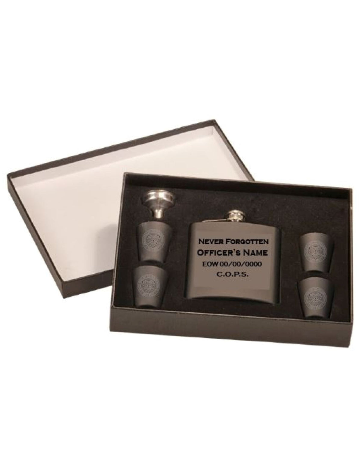 Customized Flask and Shot Glass Set JDS 
