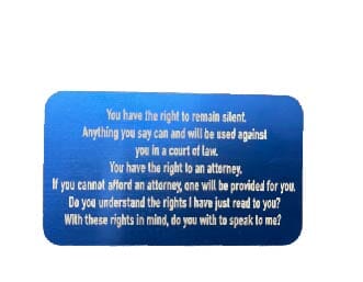 Engraved Miranda Rights Wallet Card JPPlus 