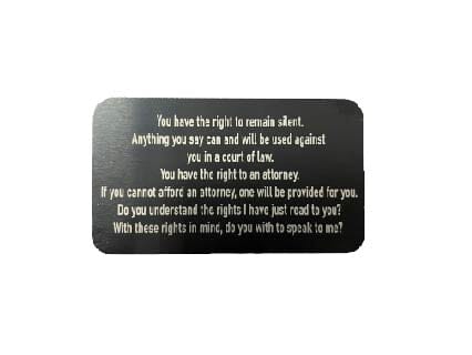 Engraved Miranda Rights Wallet Card JPPlus 