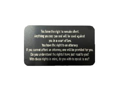 Engraved Miranda Rights Wallet Card JPPlus 