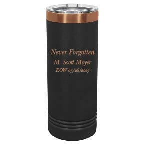 22oz Skinny Tumblers (Customizable) JDS Black with Rose Gold Engraving 