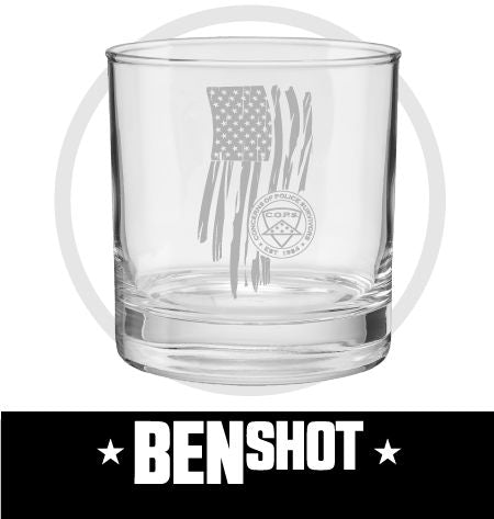 Flag C.O.P.S. Rocks Glass BenShot 