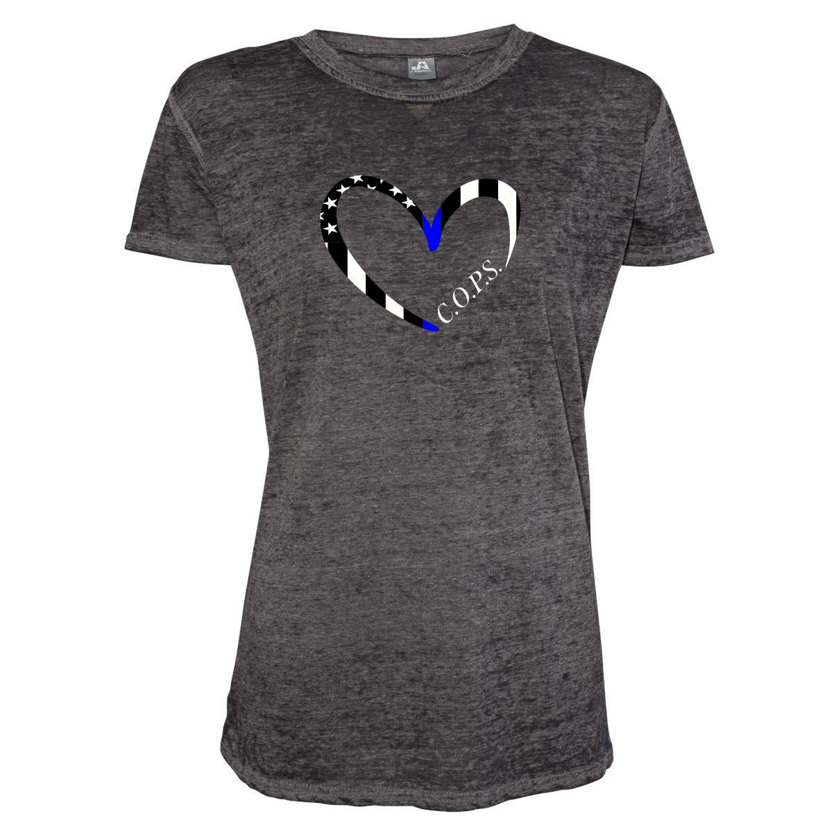 Womens Heart T-Shirt- Charcoal 4 Imprint 