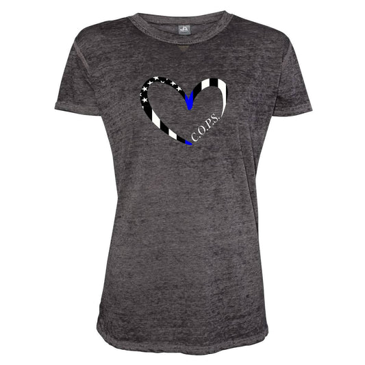 Womens Heart T-Shirt- Charcoal 4 Imprint 
