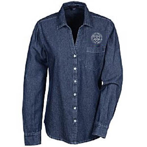Ladies Denim Button Down Shirt 4 Imprint 