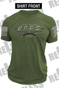 Relentless Defender C.O.P.S. T-Shirt GREEN Relentless Defender 