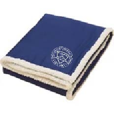 Navy Sherpa Throw Blanket Positive Promotions 