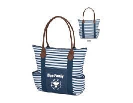 Blue Family Blue and White Cambridge Tote 4 Imprint 